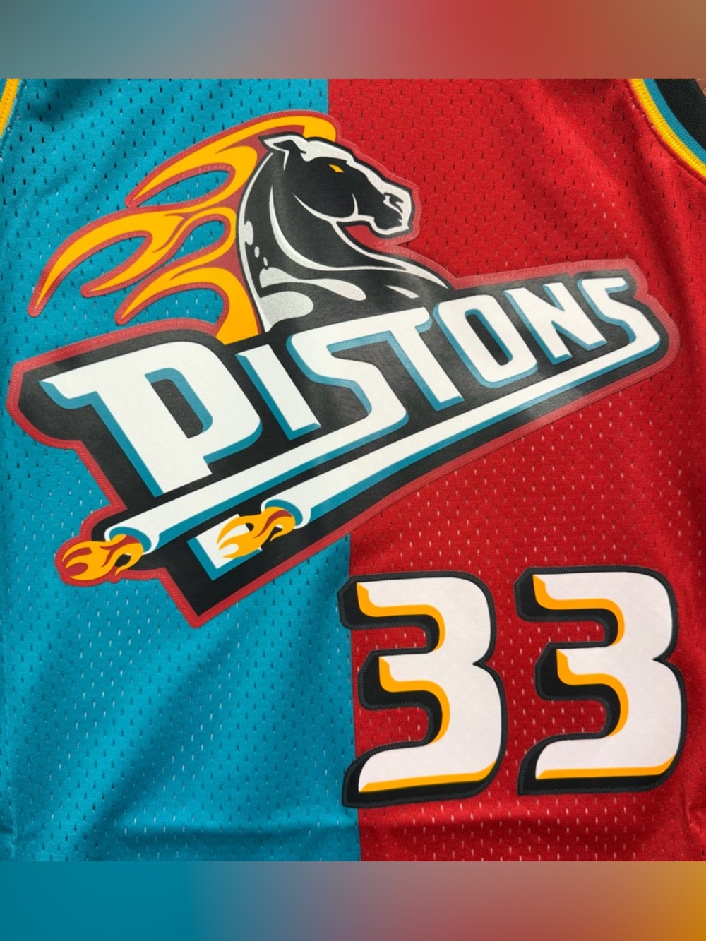 Mitchell & Ness Detroit Pistons Grant Hill NBA Split Swingman Jersey 1999 Size M - Picture 2 of 11